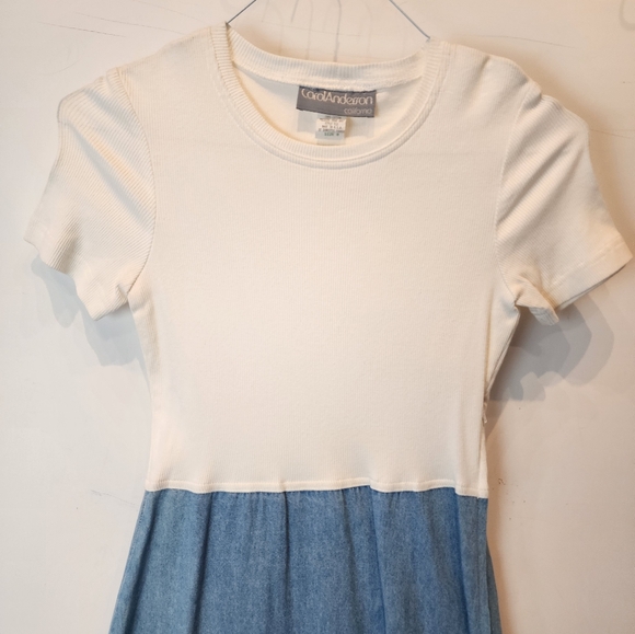 New Vintage 90s Denim T-Shirt Style Western Dress Lightweight Dress Size 8 - Picture 2 of 9